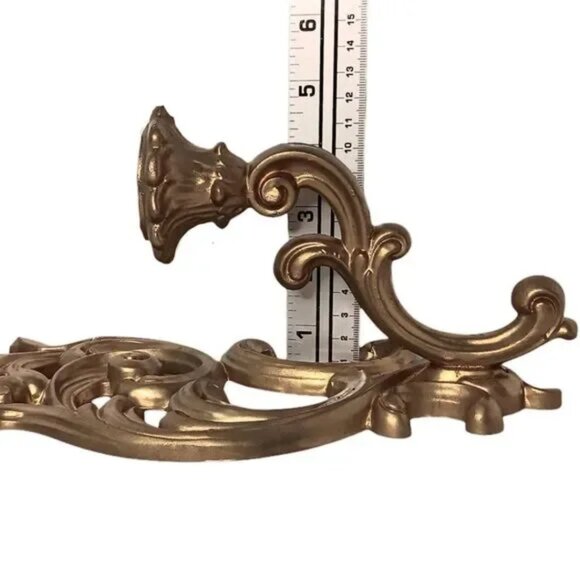 Ornate Candle Sconce Pair Syroco #5133 1965 MCM Hollywood Regency - Picture 3 of 5